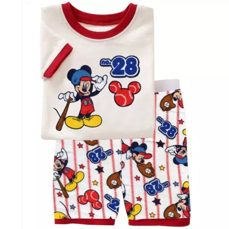 Kids T-shirts Shorts Set Mickey Mouse Baseball No 28 Idolstore - Merchandise and Collectibles Merchandise, Toys and Collectibles 2