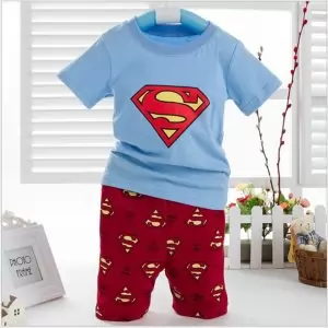 Buy kids t-shirts shorts set superman blue red pattern - product collection