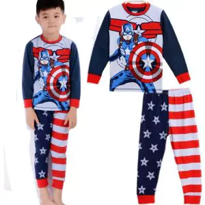 Boy’s Pajama Sets Captain America US Flag Idolstore - Merchandise and Collectibles Merchandise, Toys and Collectibles 2