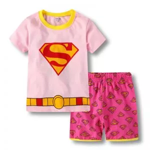 Buy kids t-shirts shorts set superman pink red edition - product collection