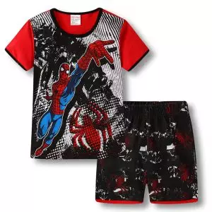 Buy kids t-shirts shorts set spider-man newspaper pattern - product collection