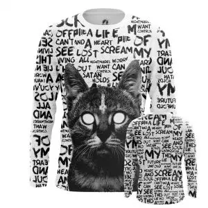 Buy men's long sleeve bat kitten funny cat - product collection