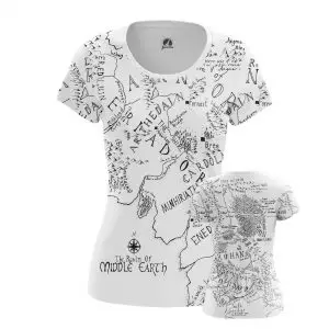 Women’s t-shirt Middle Earth Lord of Rings Map Idolstore - Merchandise and Collectibles Merchandise, Toys and Collectibles 2