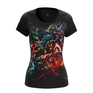 Women’s t-shirt Marvel vs DC All Superheroes Idolstore - Merchandise and Collectibles Merchandise, Toys and Collectibles 2