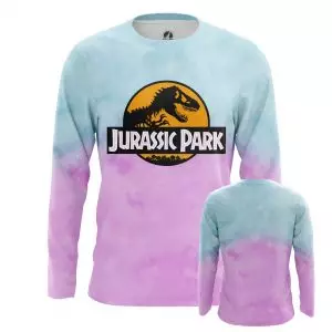 Men’s long sleeve Jurassic Park Logo Print Retro Wave Idolstore - Merchandise and Collectibles Merchandise, Toys and Collectibles 2
