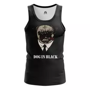 Men’s tank Dog in Black Pug Men in Black Vest Idolstore - Merchandise and Collectibles Merchandise, Toys and Collectibles 2