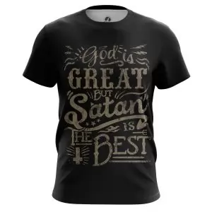 Men’s t-shirt God is great But Satan Best Phrase Idolstore - Merchandise and Collectibles Merchandise, Toys and Collectibles 2