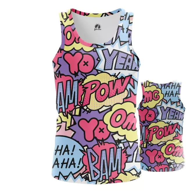 Tank Pop Art Pattern Comics Contemporary Vest Idolstore - Merchandise and Collectibles Merchandise, Toys and Collectibles 2