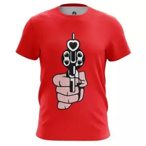 T-shirt Revolver Love Gun Hearts Bullets Pop art Idolstore - Merchandise and Collectibles Merchandise, Toys and Collectibles 2