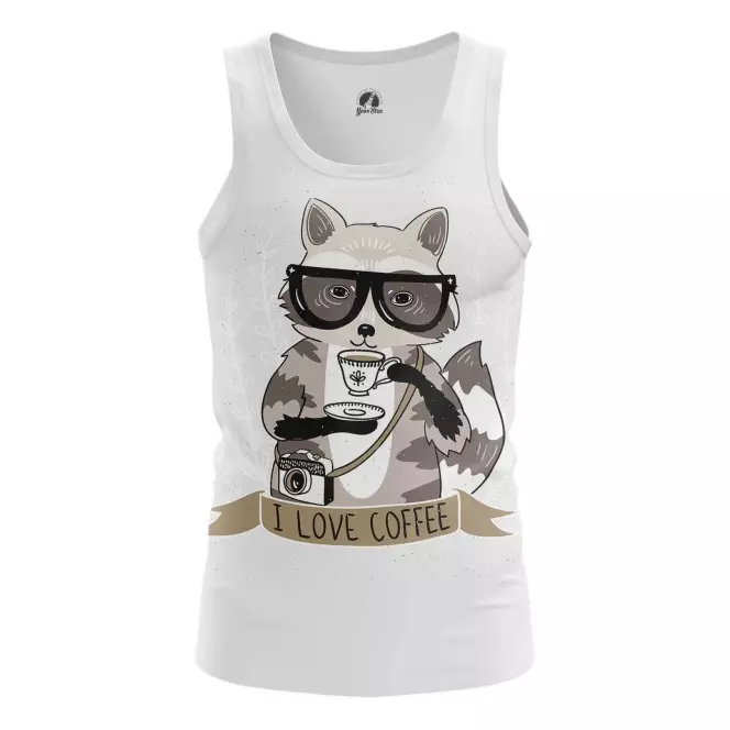 Tank Raccoon Hipster Art Picture Vest Idolstore - Merchandise and Collectibles Merchandise, Toys and Collectibles 2