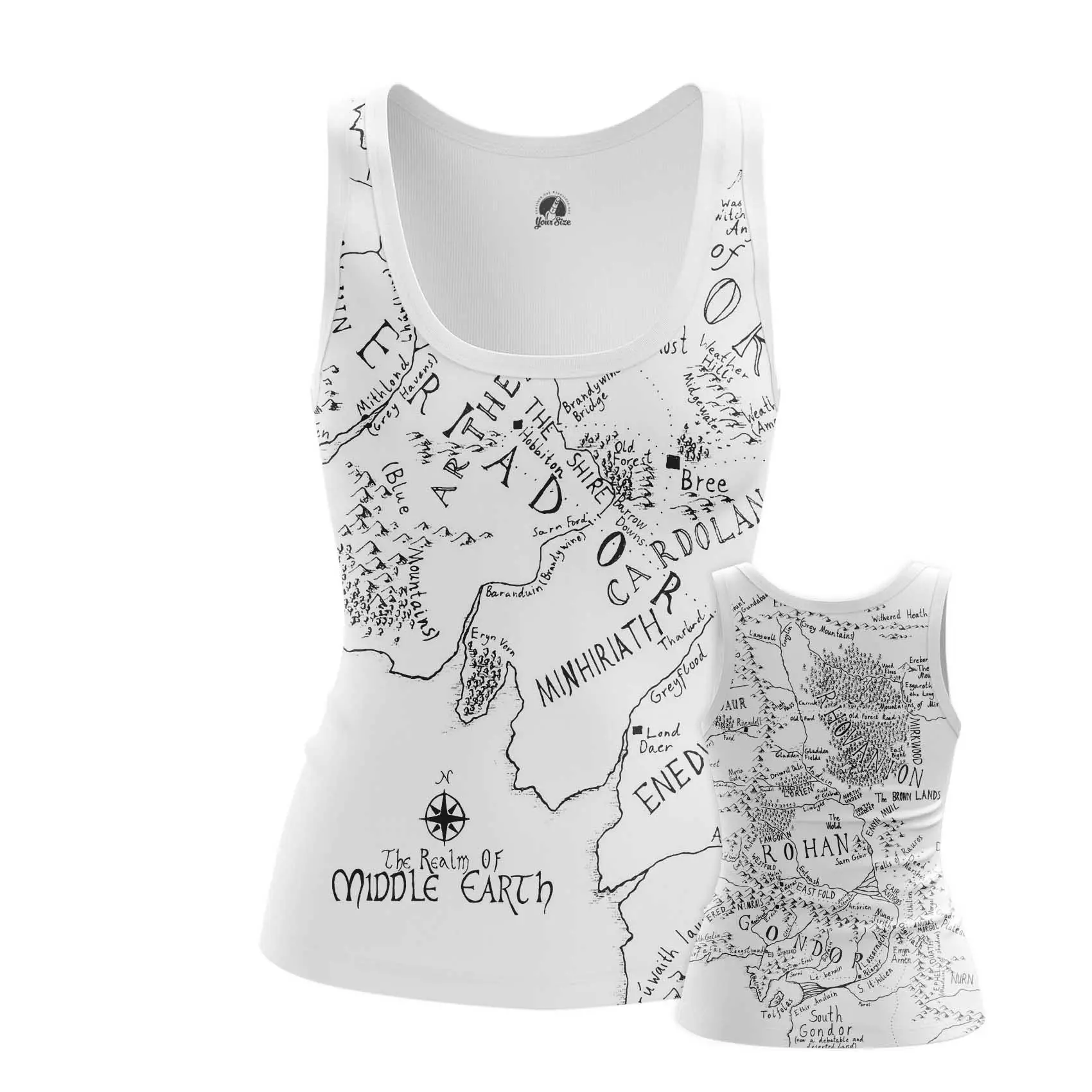 Women’s tank Middle Earth Lord of Rings Map Vest Idolstore - Merchandise and Collectibles Merchandise, Toys and Collectibles 2