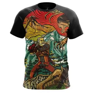 Men’s t-shirt Witcher mural Wolf Sign mural Idolstore - Merchandise and Collectibles Merchandise, Toys and Collectibles 2