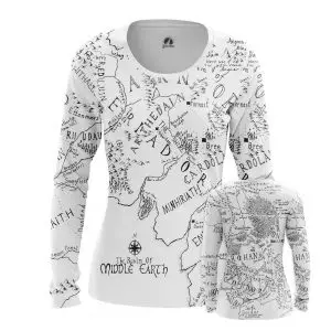 Women’s long sleeve Middle Earth Lord of Rings Map Idolstore - Merchandise and Collectibles Merchandise, Toys and Collectibles 2