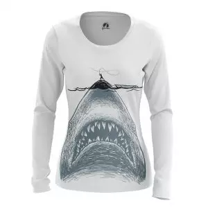 Women’s long sleeve Fishing Time Sharks Fun Jaws Idolstore - Merchandise and Collectibles Merchandise, Toys and Collectibles 2