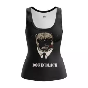 Women’s tank Dog in Black Pug Men in Black Vest Idolstore - Merchandise and Collectibles Merchandise, Toys and Collectibles 2