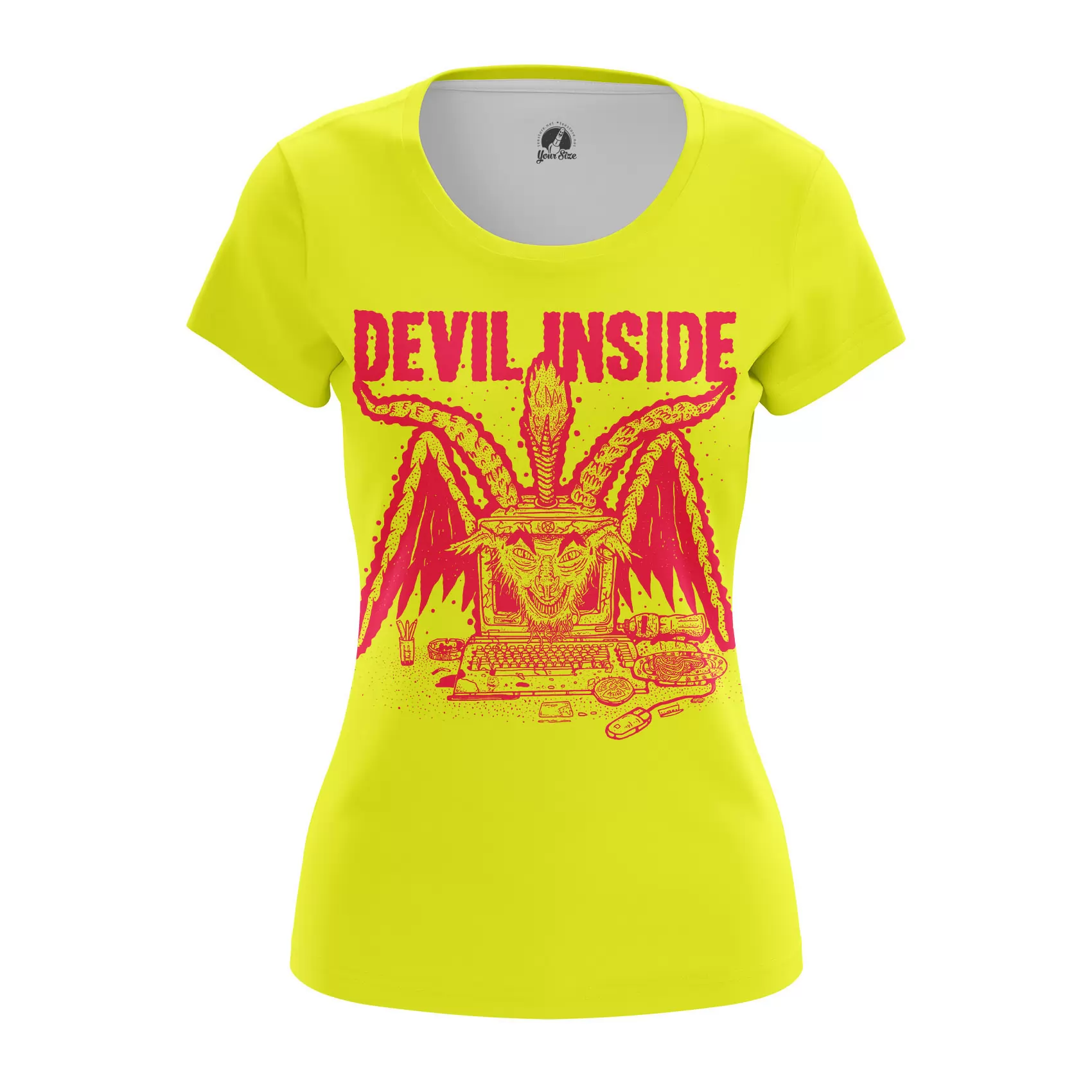 Women’s t-shirt Devil Inside Satan Phrase Idolstore - Merchandise and Collectibles Merchandise, Toys and Collectibles 2