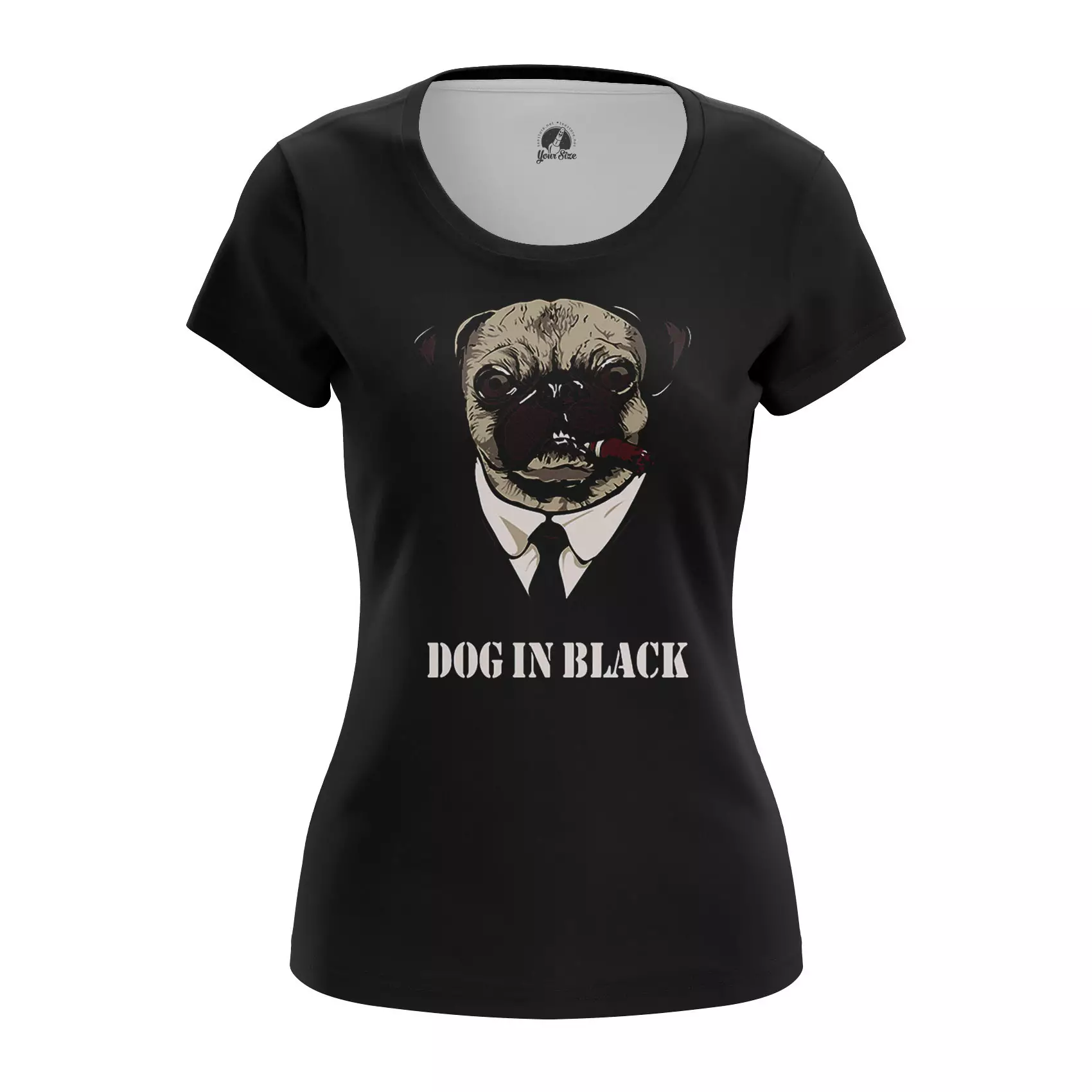 Women’s t-shirt Dog in Black Pug Men in Black Idolstore - Merchandise and Collectibles Merchandise, Toys and Collectibles 2