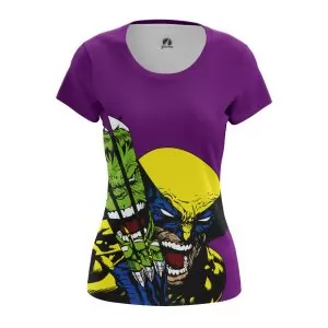 Women’s t-shirt Hulk vs Wolverine Idolstore - Merchandise and Collectibles Merchandise, Toys and Collectibles 2