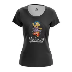 Women’s t-shirt Milhouse Simpsons Simpson Animated Idolstore - Merchandise and Collectibles Merchandise, Toys and Collectibles 2