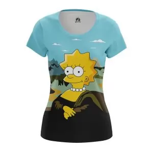 Women’s t-shirt Mona Lisa Simpsons Simpson Animated Idolstore - Merchandise and Collectibles Merchandise, Toys and Collectibles 2