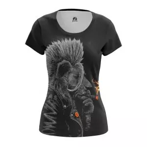Women’s t-shirt Punk Lion Animals Lions Punk Lion Idolstore - Merchandise and Collectibles Merchandise, Toys and Collectibles 2