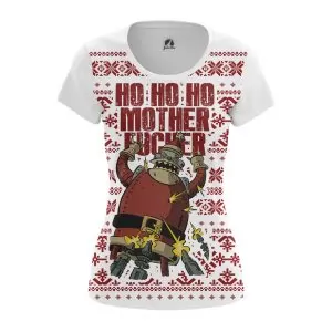 Women’s t-shirt Ho ho ho Christmas Pattern Futurama Santa Idolstore - Merchandise and Collectibles Merchandise, Toys and Collectibles 2