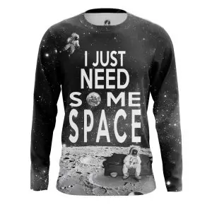 Buy men's long sleeve need space moon universe - product collection