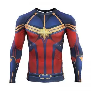 Captain Marvel Rash guard Workout Jersey Endgame Idolstore - Merchandise and Collectibles Merchandise, Toys and Collectibles 2