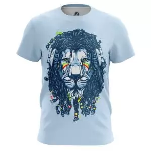 Rastafari T-shirt Lion Animal Stule BLue Idolstore - Merchandise and Collectibles Merchandise, Toys and Collectibles 2