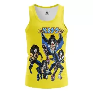 Tank Kiss Yellow Art Glam Rock Vest Idolstore - Merchandise and Collectibles Merchandise, Toys and Collectibles 2