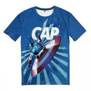 T-shirt CAP! Captain America Blue Idolstore - Merchandise and Collectibles Merchandise, Toys and Collectibles 2
