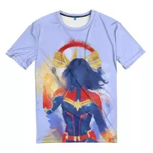 Captain Marvel T-shirt Blue Red Tee Idolstore - Merchandise and Collectibles Merchandise, Toys and Collectibles 2