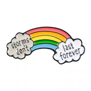 Pin Storms Don’t Last Forever Rainbow enamel brooch Idolstore - Merchandise and Collectibles Merchandise, Toys and Collectibles 2