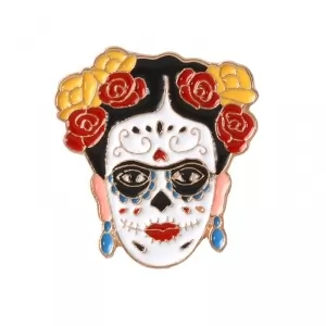 Pin Day of the Dead Frida Kahlo enamel brooch Idolstore - Merchandise and Collectibles Merchandise, Toys and Collectibles 2