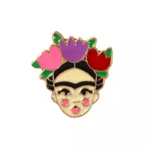 Pin Frida Kahlo Flowers enamel brooch Idolstore - Merchandise and Collectibles Merchandise, Toys and Collectibles 2