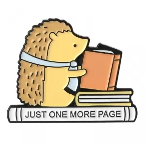 Buy pin just one more page hedgehog enamel brooch - product collection