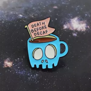 Pin Death before decaf Cup enamel brooch Idolstore - Merchandise and Collectibles Merchandise, Toys and Collectibles 2
