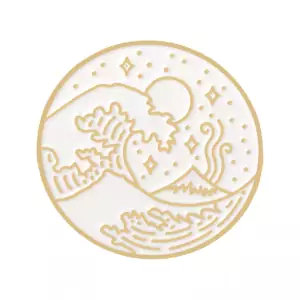Pin White Great wave off kanagawa enamel brooch Idolstore - Merchandise and Collectibles Merchandise, Toys and Collectibles 2
