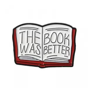 Buy pin the book was better sign enamel brooch - product collection