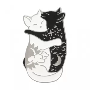 Buy pin night and day celestial cats enamel brooch - product collection