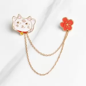 Pin Cat with a red Flower enamel brooch Idolstore - Merchandise and Collectibles Merchandise, Toys and Collectibles 2