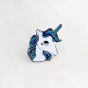 Pin Unicorn Blue Mane Pony enamel brooch Idolstore - Merchandise and Collectibles Merchandise, Toys and Collectibles 2