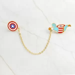 Pin Fat Captain America on Chain enamel brooch Idolstore - Merchandise and Collectibles Merchandise, Toys and Collectibles 2