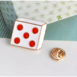 Pin Dice Five Dots White enamel brooch Idolstore - Merchandise and Collectibles Merchandise, Toys and Collectibles 2