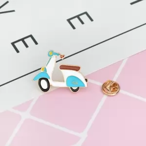 Pin Scooter White enamel brooch Idolstore - Merchandise and Collectibles Merchandise, Toys and Collectibles 2
