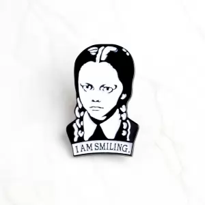 Pin I Am Smiling Wednesday Addams Family enamel brooch Idolstore - Merchandise and Collectibles Merchandise, Toys and Collectibles 2