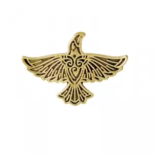 Pin Scandinavian Raven Gold Right enamel brooch Idolstore - Merchandise and Collectibles Merchandise, Toys and Collectibles 2