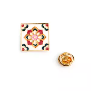 Pin Flower Pattern Tile enamel brooch Idolstore - Merchandise and Collectibles Merchandise, Toys and Collectibles 2