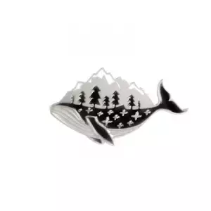 Pin Whale Mountain Silver enamel brooch Idolstore - Merchandise and Collectibles Merchandise, Toys and Collectibles 2
