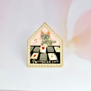 Pin Pottering Cat Cards enamel brooch Idolstore - Merchandise and Collectibles Merchandise, Toys and Collectibles 2